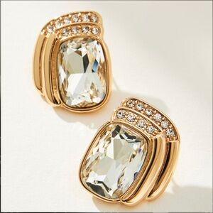 Anthropologie The Restored Vintage Collection:
Ribbed Crystal Post Earrings